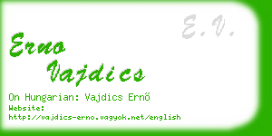 erno vajdics business card