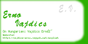 erno vajdics business card